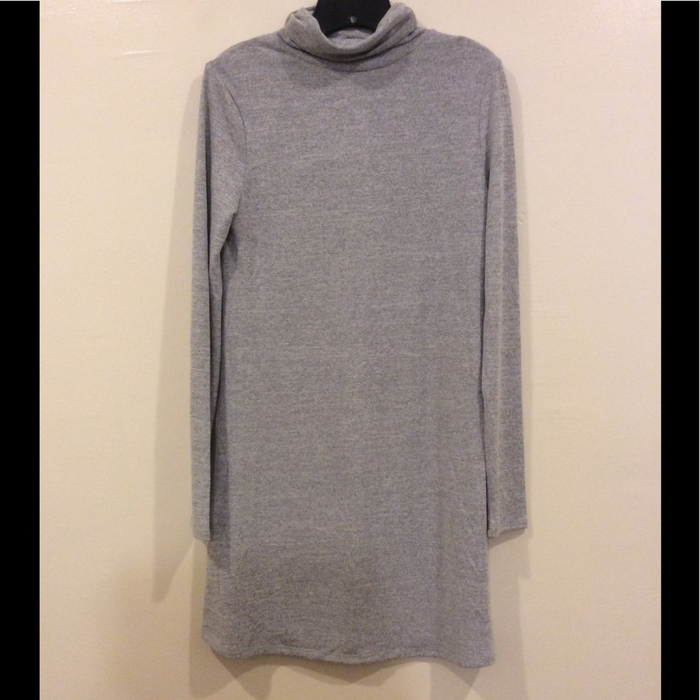 Grey turtleneck dress