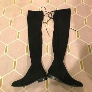 Black over the knee suede boots