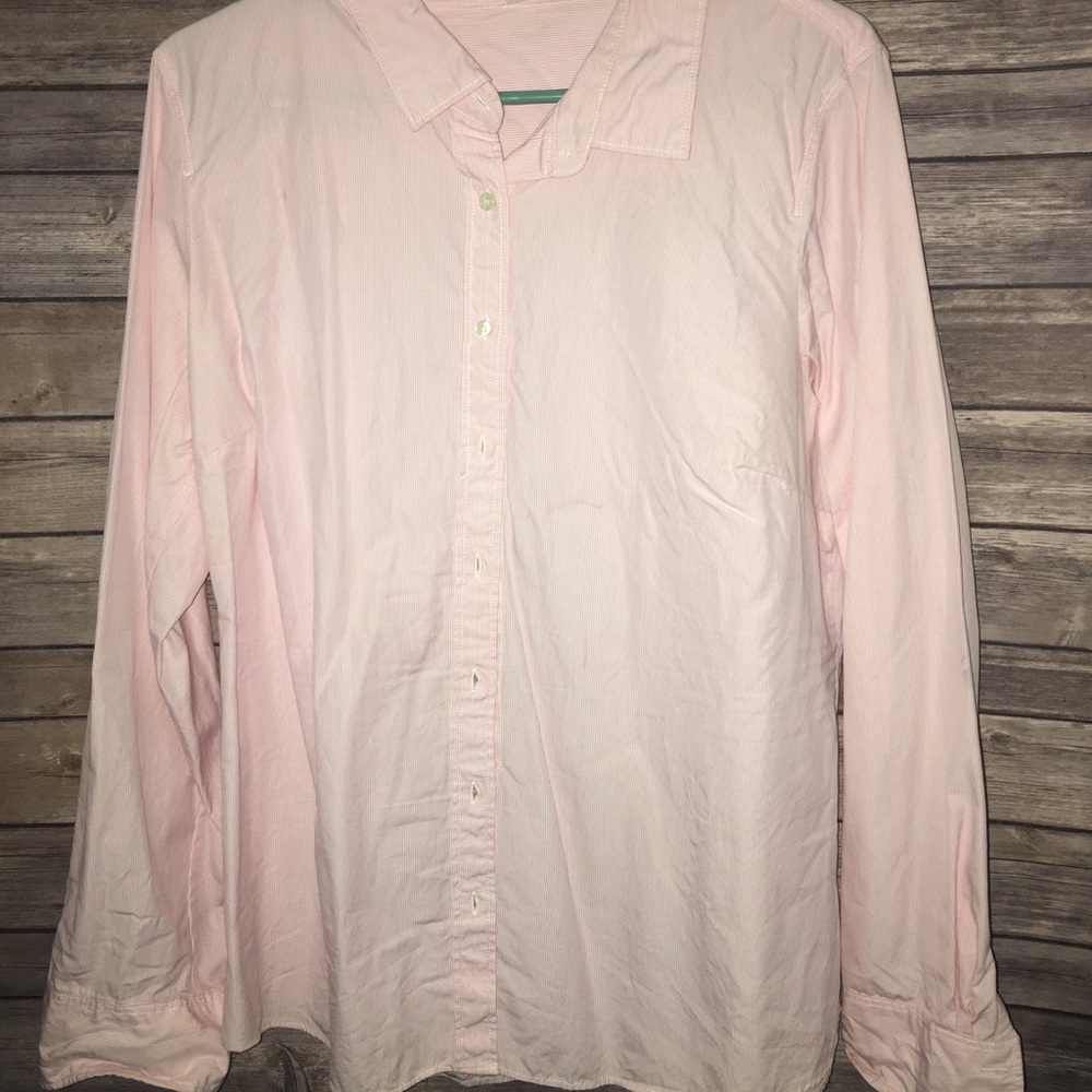 JCrew pink and white button down