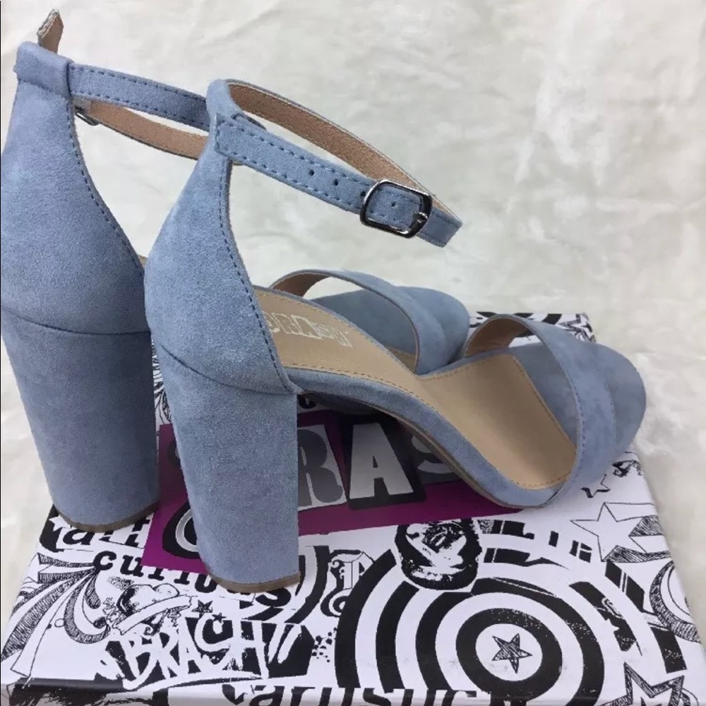 Light blue strappy heels