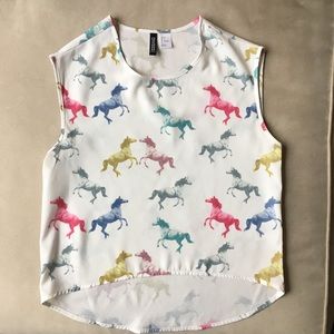 H&M Divided Unicorn Tee Blouse