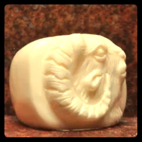 lilith Other - Buffalo Bone handcrafted Carved Goat Ring