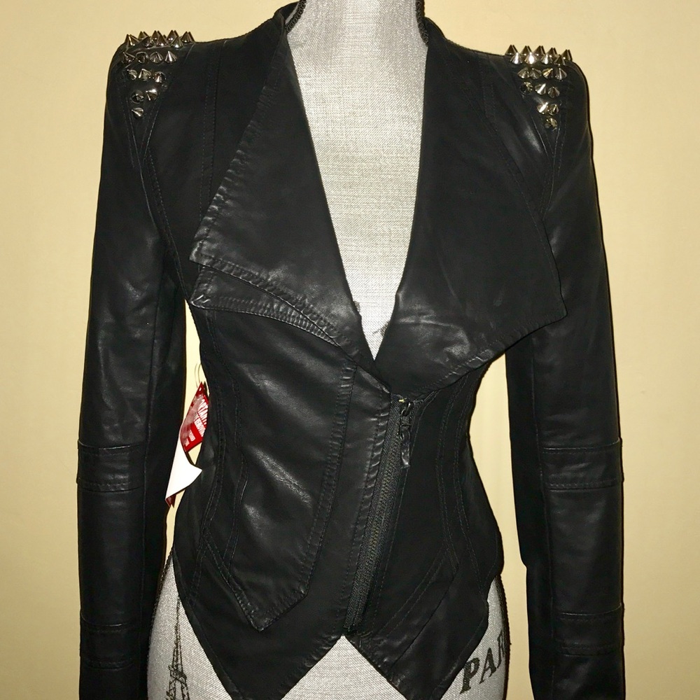 Celeb Boutique Kayley black studded leatherette