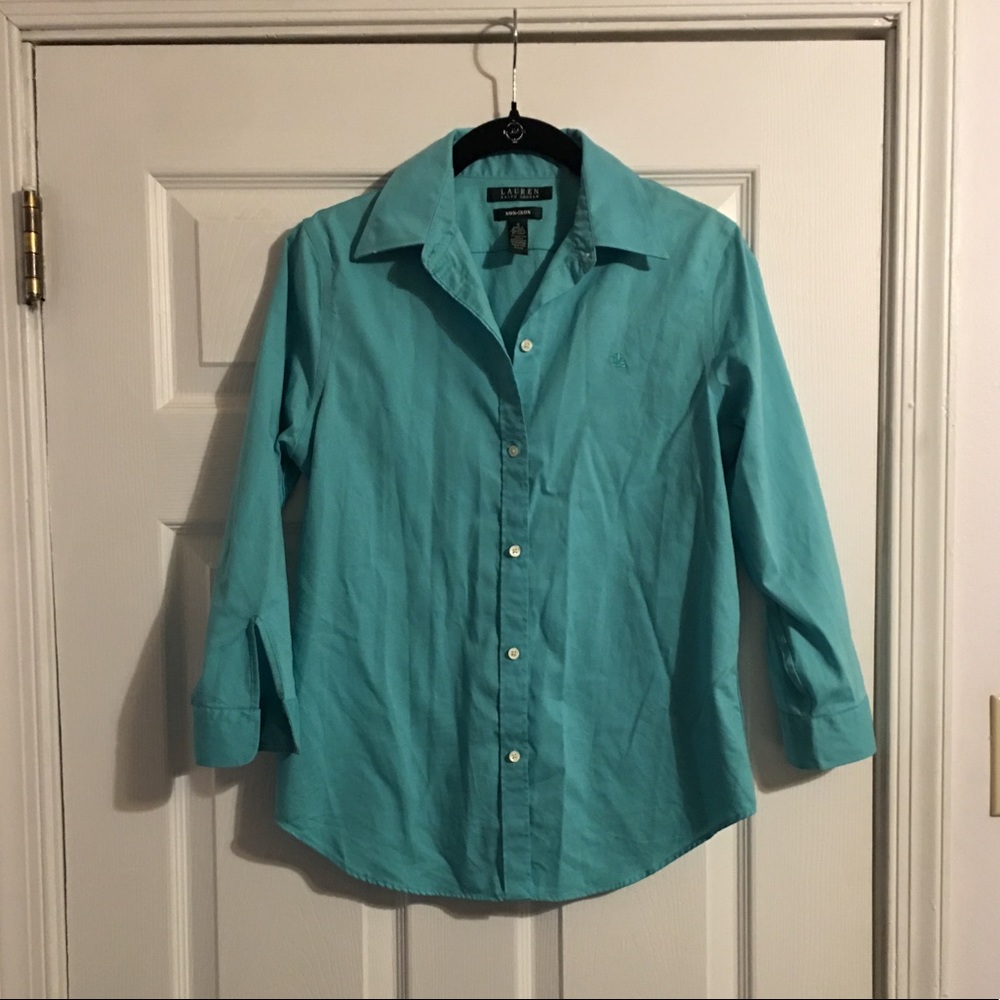 Lauren by Ralph Lauren Teal Button Down