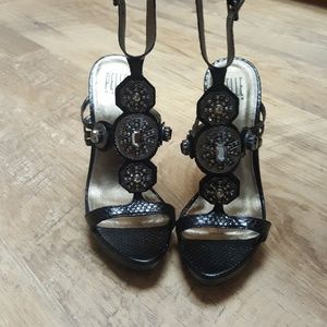 Great Holiday Heels! Black snake skin