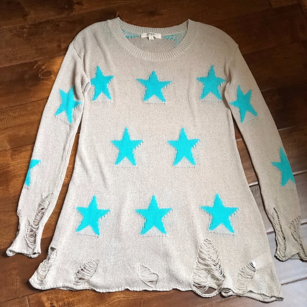 Lightweight Distressed Loose Sweater/Tunic