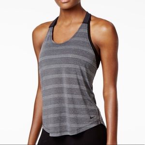 Nike Grey Striped “Elastika” T-Back Tank Top