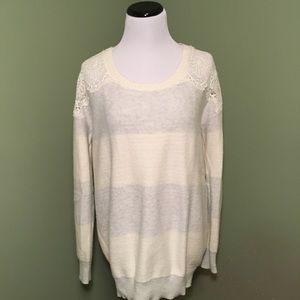 URBAN OUTFITTERS Striped Lace Detailed Sweater