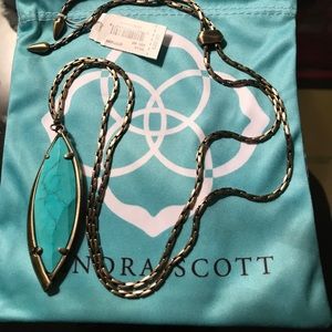 Milla Long Necklace In Variegated Turquoise