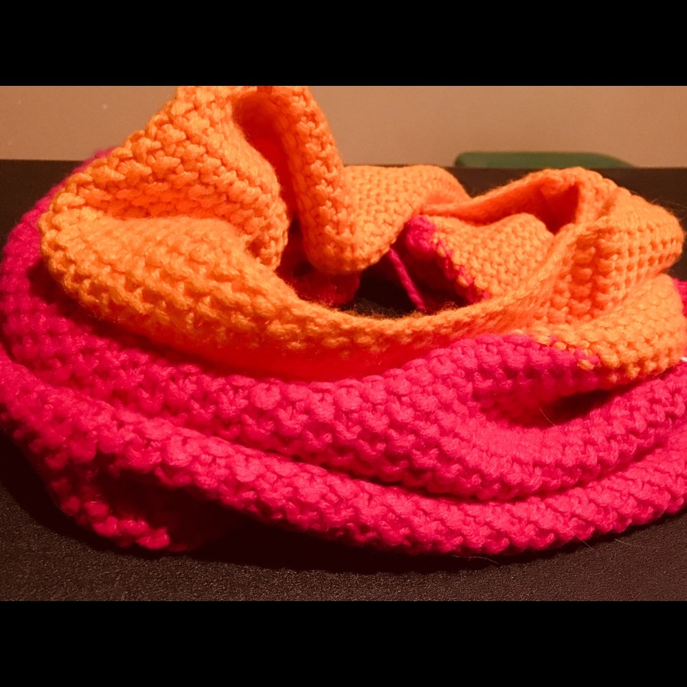 Orange/Pink Ombré Infinity Scarf