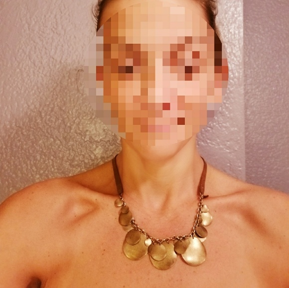 Bronze-tone medallion statement necklace - Picture 1 of 2