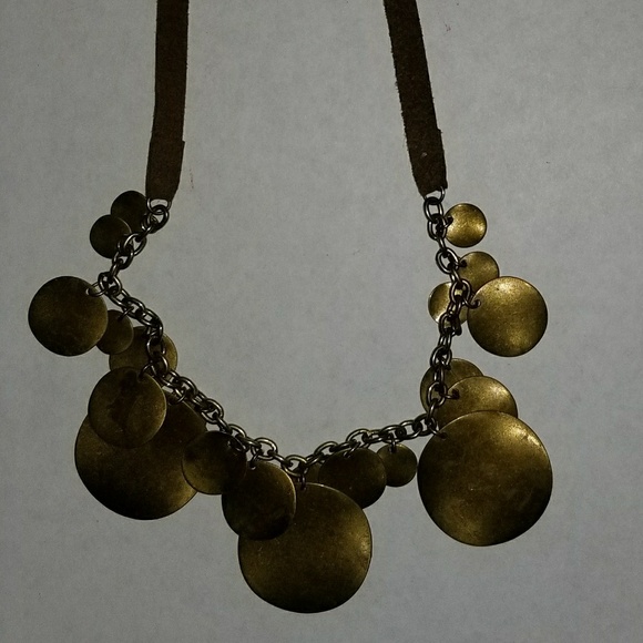 Bronze-tone medallion statement necklace - Picture 2 of 2