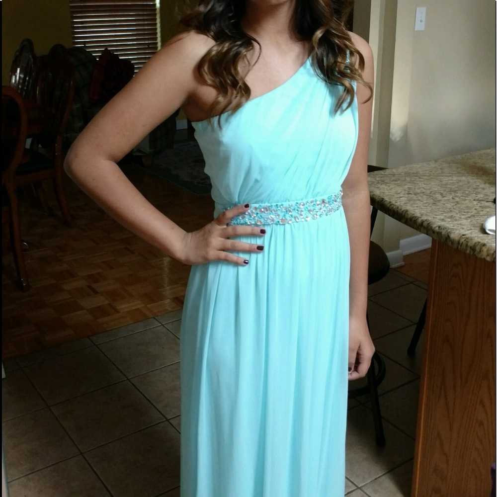 Long light blue dress