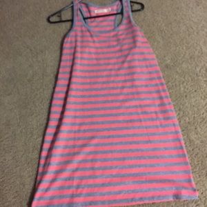 Pink and gray stripped dress