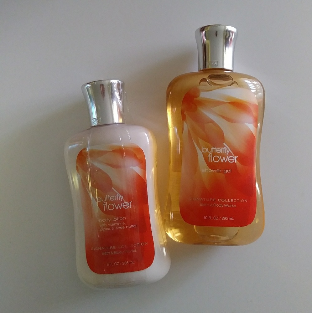 B&BW Butterfly Flower Lotion and Body Wash bundle