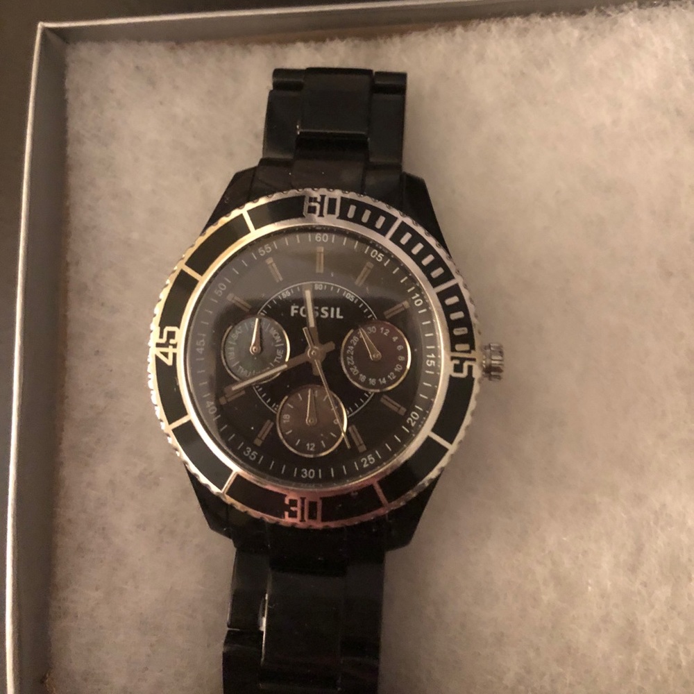 Black fossil watch