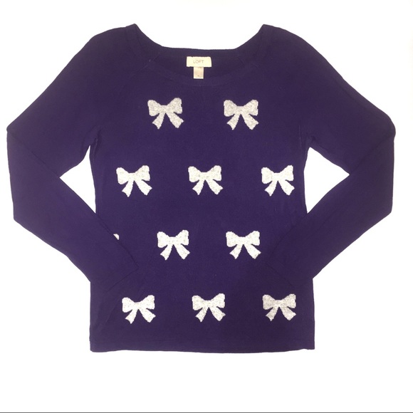 Ann Taylor Factory Sweaters - Ann Taylor Loft medium purple sweater with bows