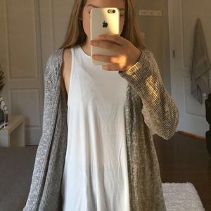 GREY LONG SLEEVE CARDIGAN