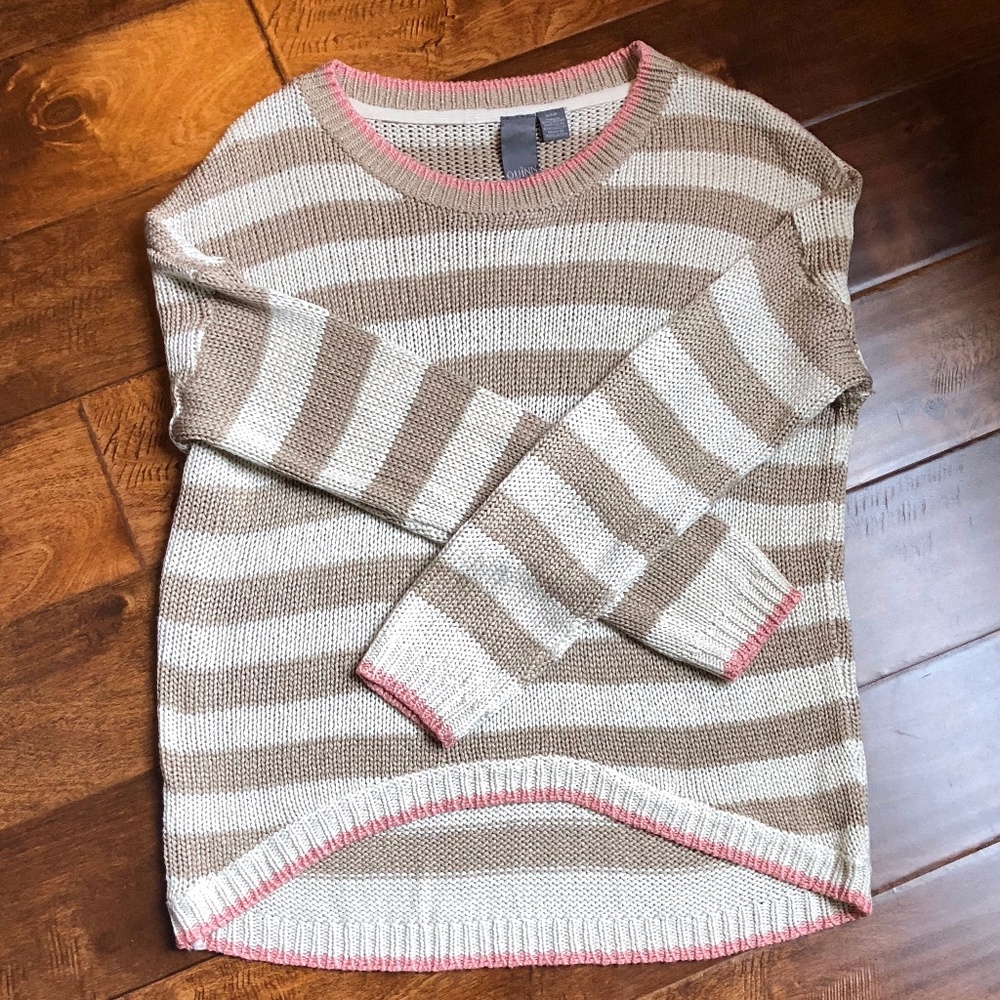 Hi-Low Striped Sweater