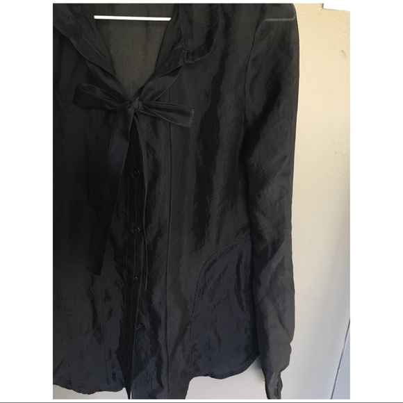Nice Collective Black Silk Button Down Top - Picture 2 of 5