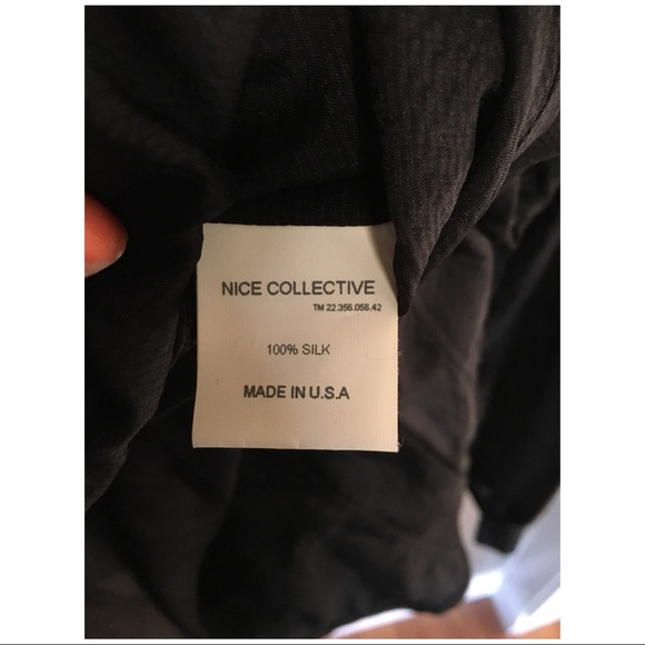 Nice Collective Black Silk Button Down Top - Picture 4 of 5