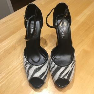 Zebra Stiletto Peep Toe