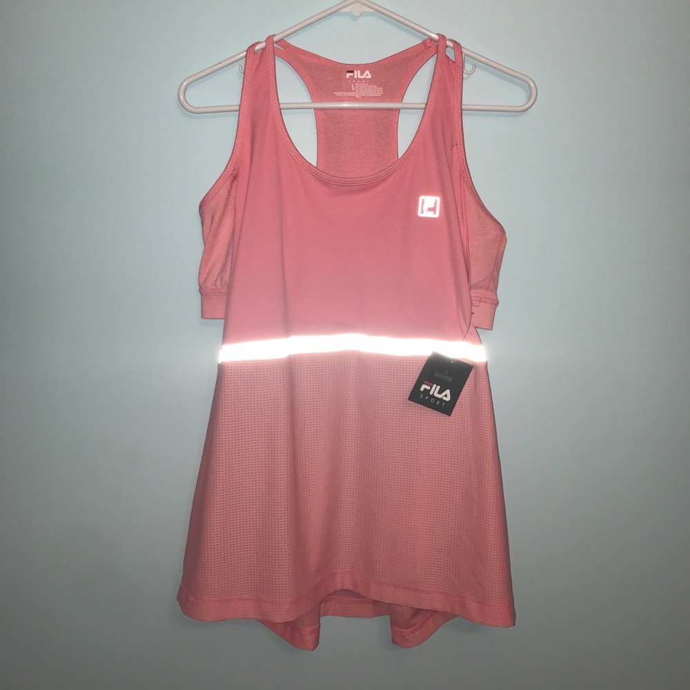 FILA Sport 2-in-1 Bra & Racerback Athletic Sporty Tank Top Women’s