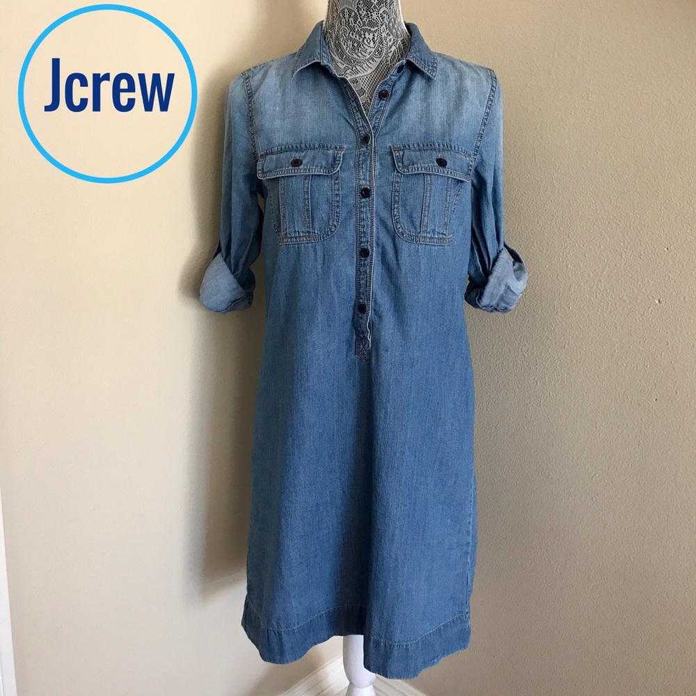 Jcrew Chambray Denim Shirtdress