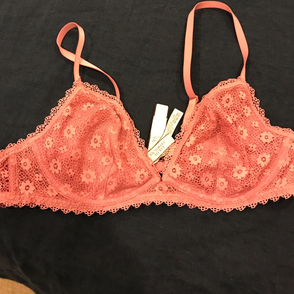 VS Flower Lace Mauve/Pink Bra
