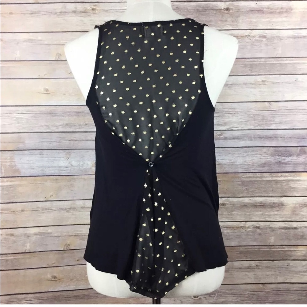 Pins and Needles Sheer Tank Gold Polka Dots