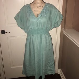 Tommy Bahama embroidered Teal Dress