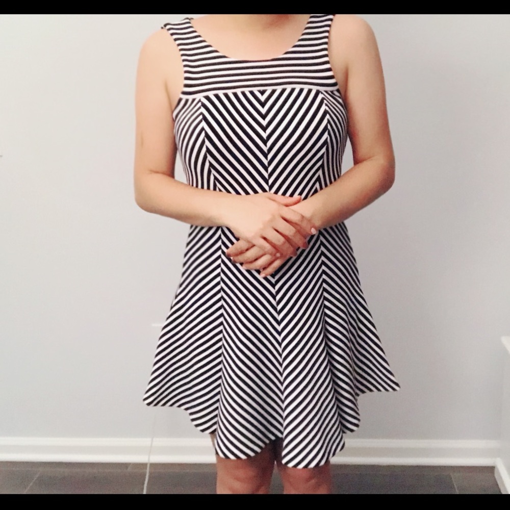 Striped A-line dress