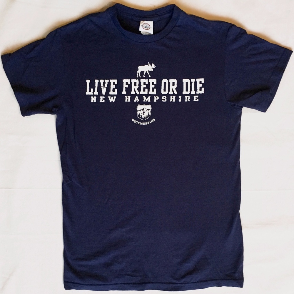 Navy T-Shirt "Live Free or Die" NH White Mountains