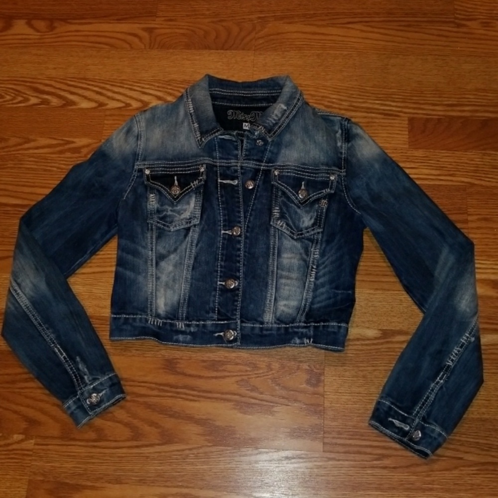 MISS ME DENIM cross JEAN JACKET M NEW WITH TAGS