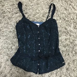 Navy Blue Lace Tank