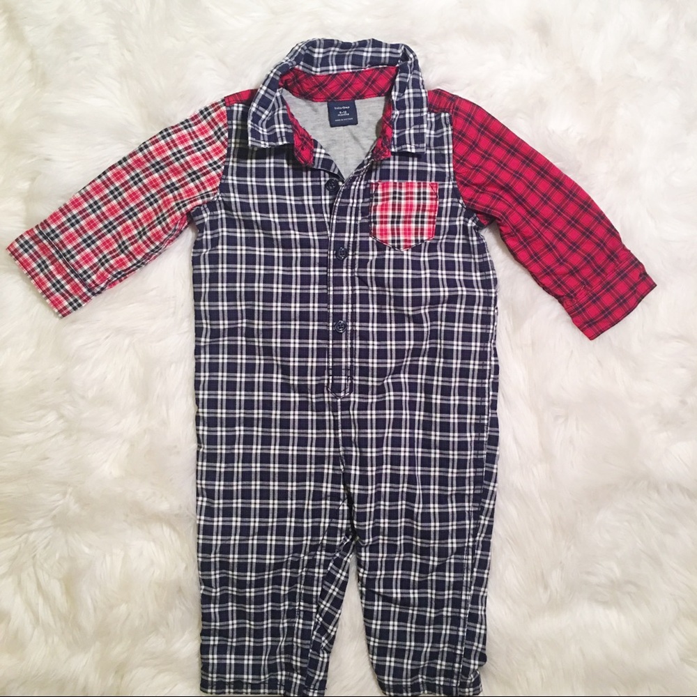 BabyGap Plaid Onesie 6-12 Months