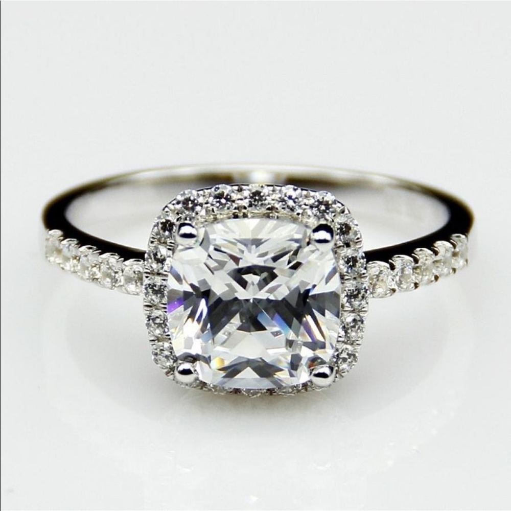 3ct cushion engagement wedding proposal ring pt950 - Picture 5 of 6