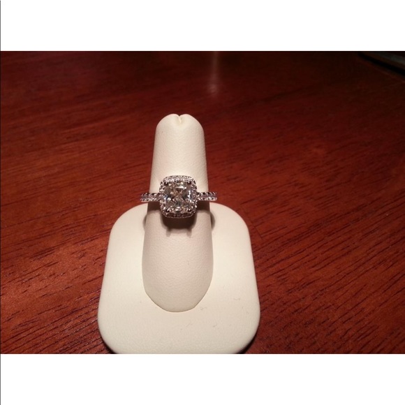 3ct cushion engagement wedding proposal ring pt950 - Picture 2 of 6