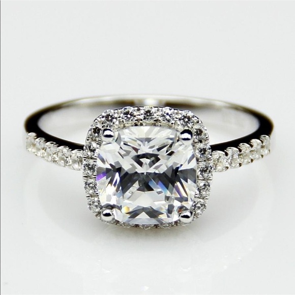 3ct cushion engagement wedding proposal ring pt950 - Picture 5 of 6