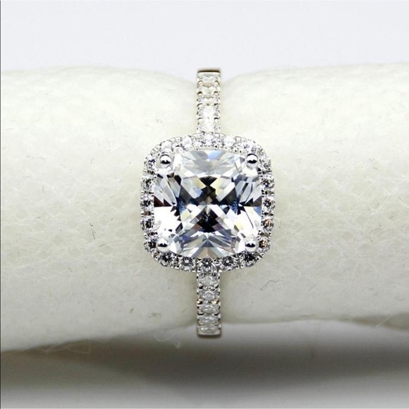 3ct cushion engagement wedding proposal ring pt950 - Picture 6 of 6