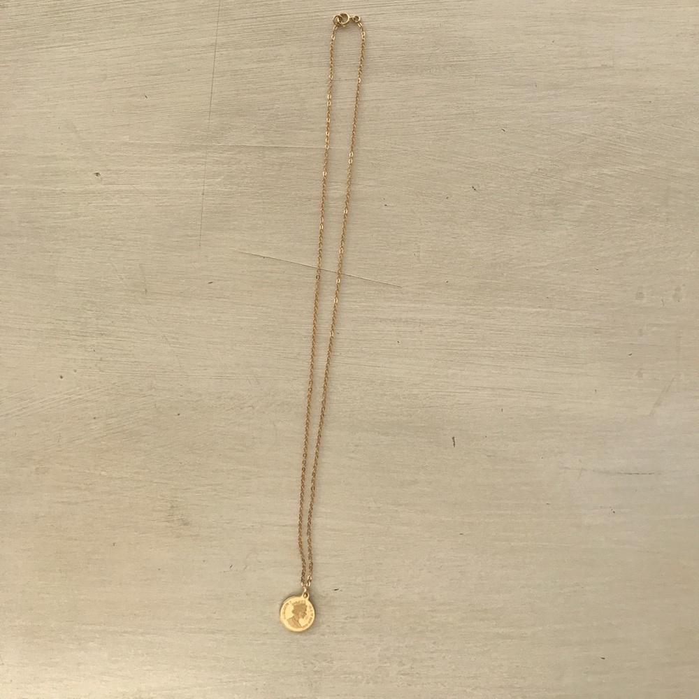 Gold plated Greek coin necklace with 20in chain