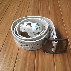 Lucky Brand white leather belt