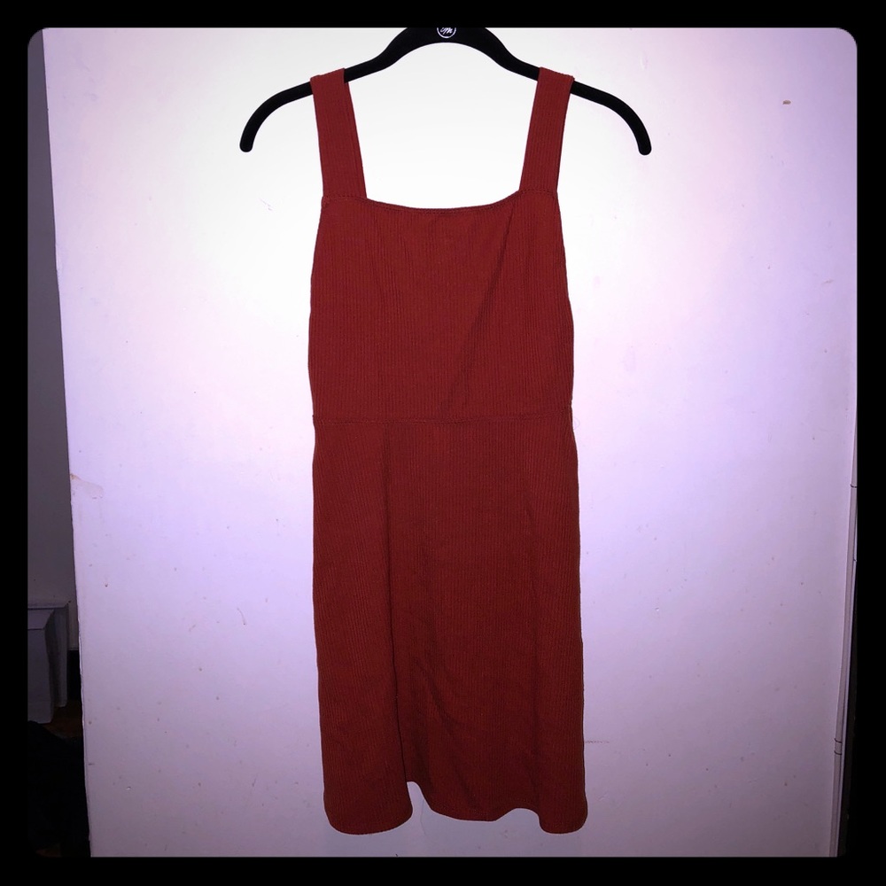 Reformation backless pumpkin mini rib dress