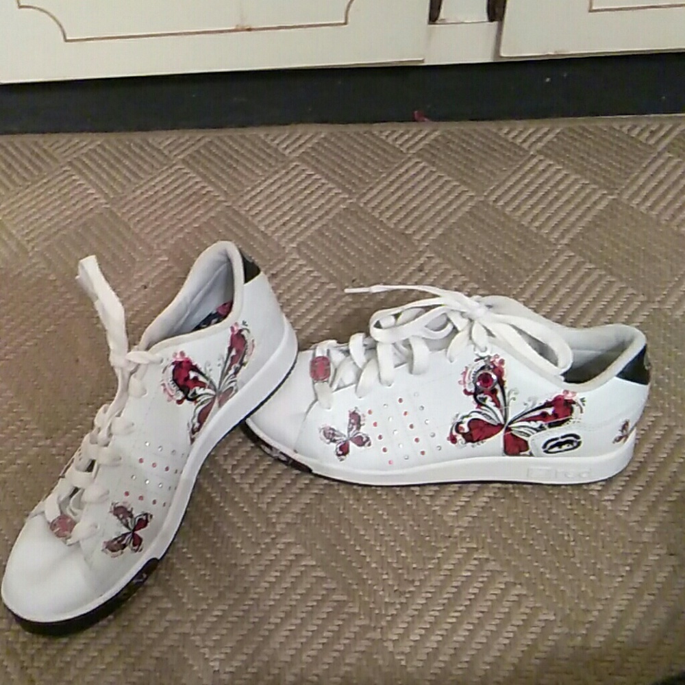 Mark ekco red sneakers with butterfly