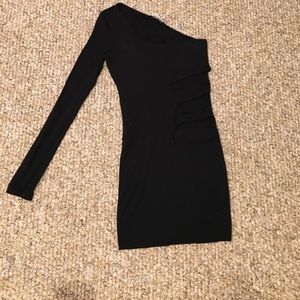 Tight fitted black mini dress