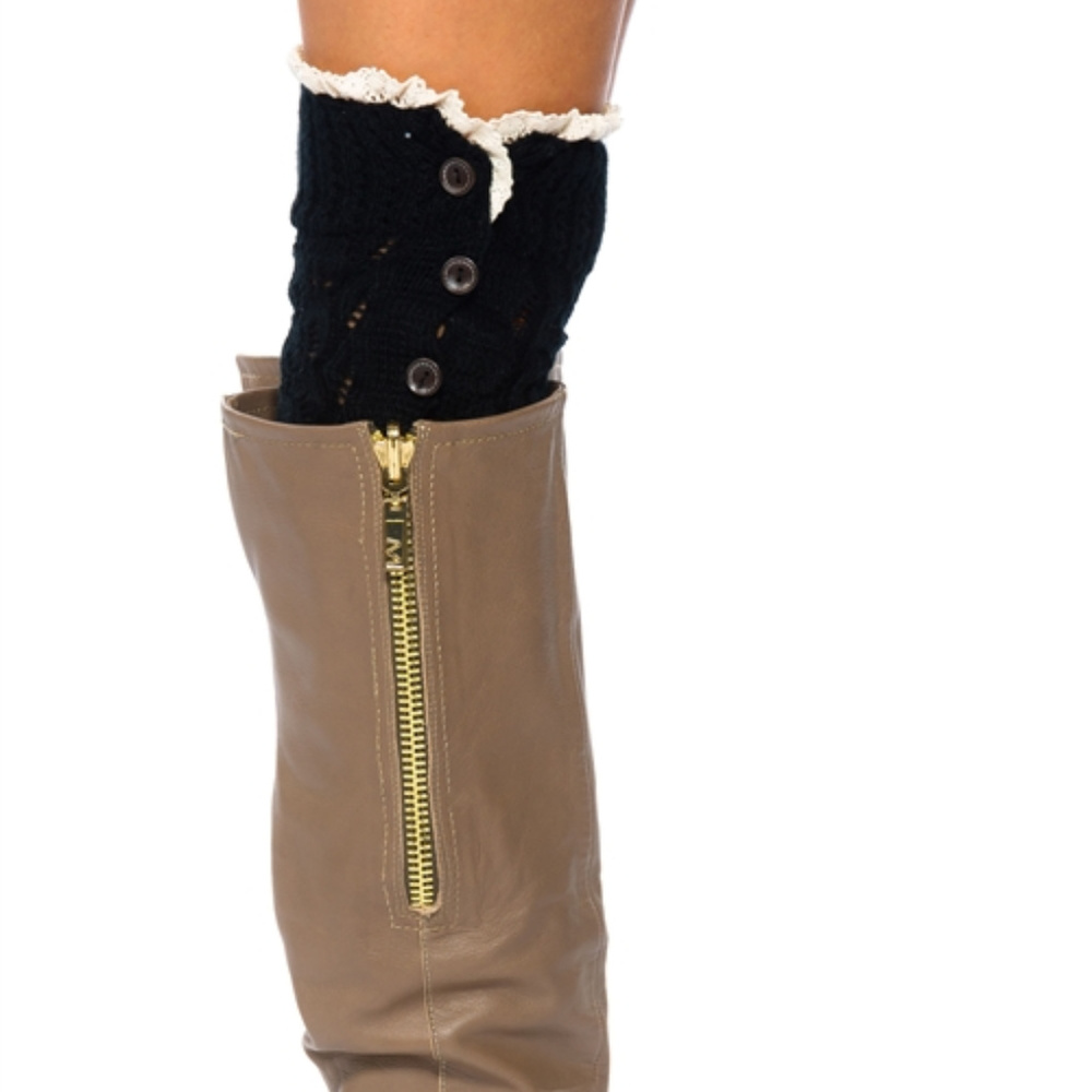 Fabulus Black with lace detailed Boot Cuffs