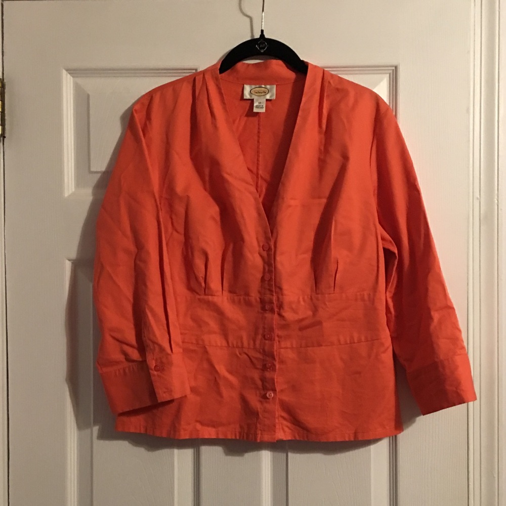 Talbots Long Sleeve Button Down V-neck