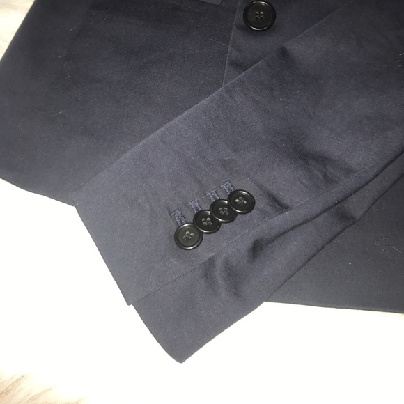 Petit Ann Taylor navy blazer with polka dot lining - Picture 3 of 4