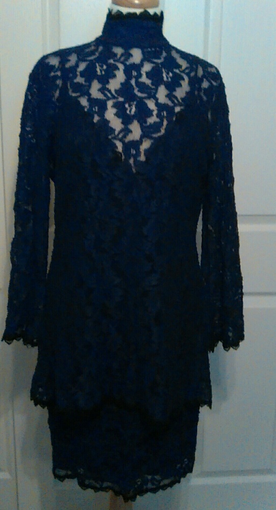 Two piece black lace dress