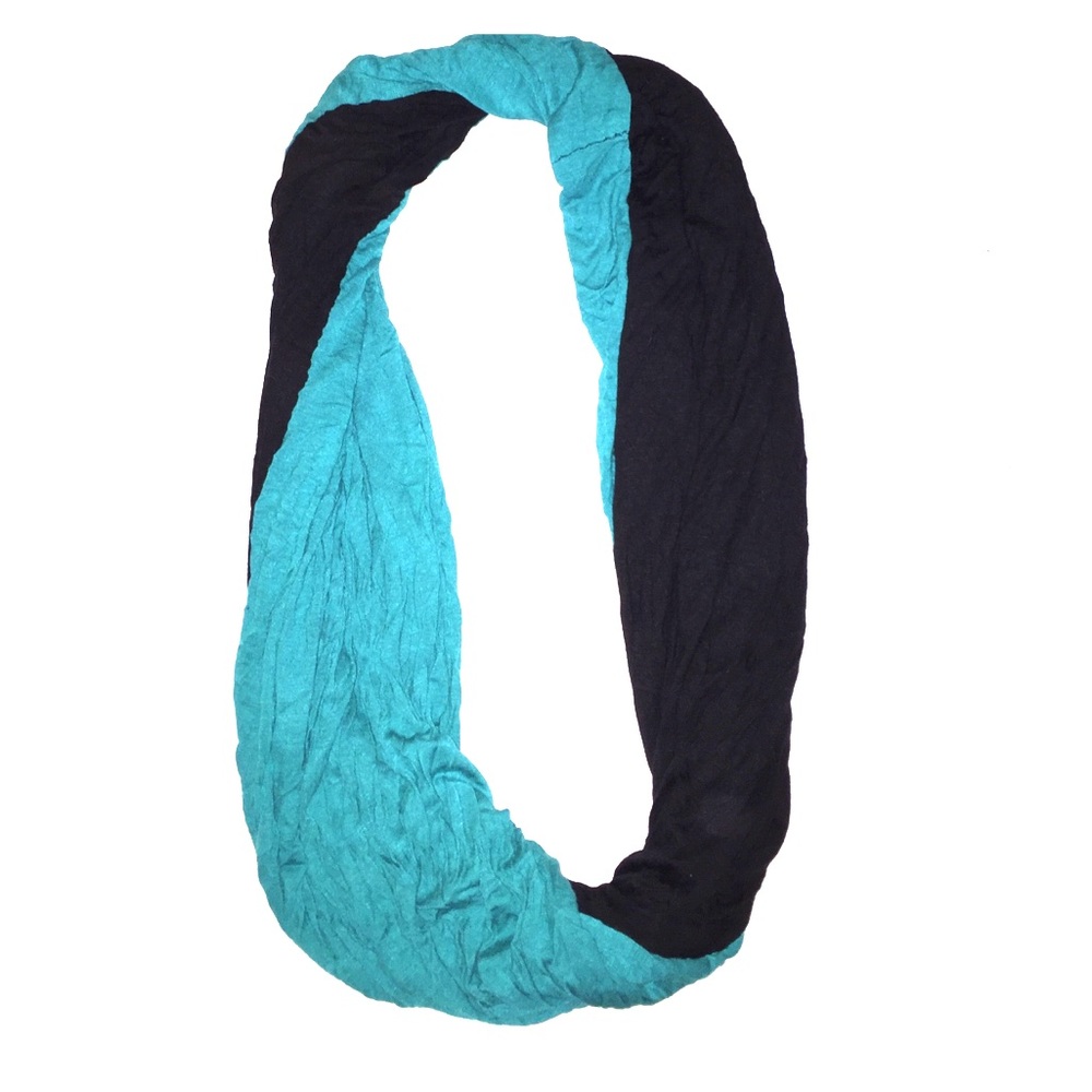 Turquoise & Black infinity Scarf